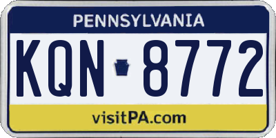 PA license plate KQN8772