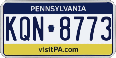 PA license plate KQN8773
