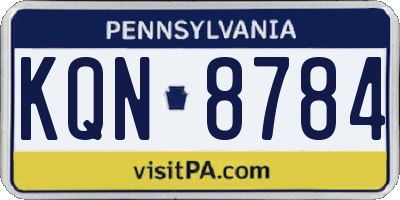 PA license plate KQN8784