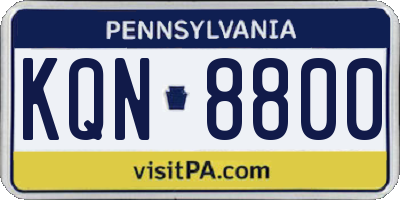 PA license plate KQN8800