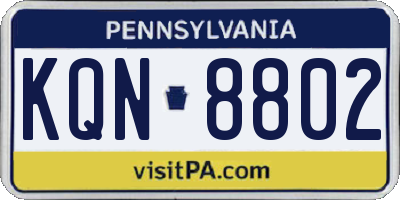 PA license plate KQN8802