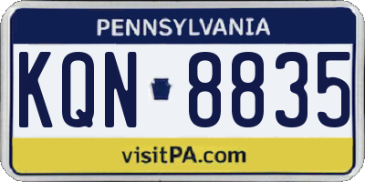 PA license plate KQN8835