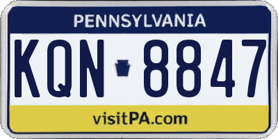 PA license plate KQN8847