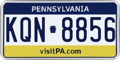 PA license plate KQN8856