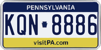 PA license plate KQN8886