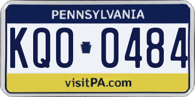 PA license plate KQO0484