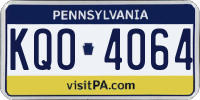 PA license plate KQO4064