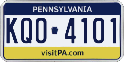 PA license plate KQO4101