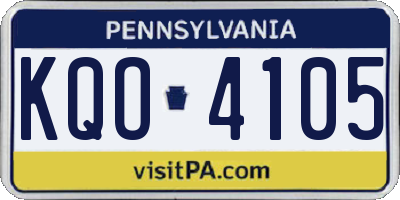 PA license plate KQO4105