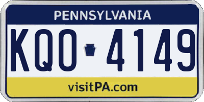 PA license plate KQO4149