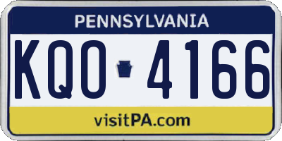 PA license plate KQO4166