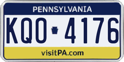 PA license plate KQO4176