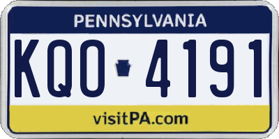 PA license plate KQO4191