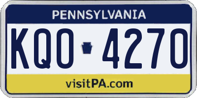 PA license plate KQO4270