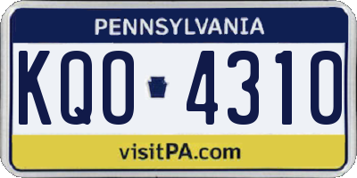 PA license plate KQO4310