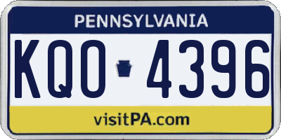 PA license plate KQO4396