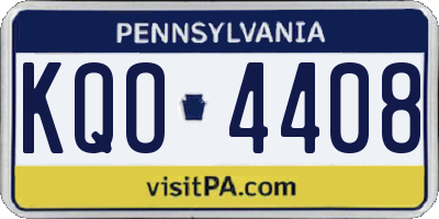 PA license plate KQO4408