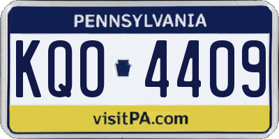 PA license plate KQO4409