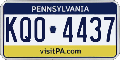 PA license plate KQO4437