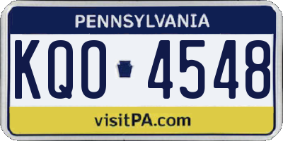 PA license plate KQO4548