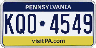 PA license plate KQO4549
