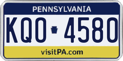 PA license plate KQO4580