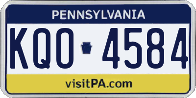 PA license plate KQO4584