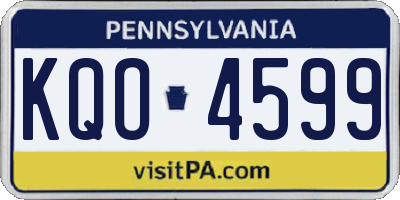 PA license plate KQO4599