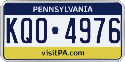 PA license plate KQO4976
