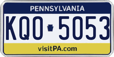PA license plate KQO5053