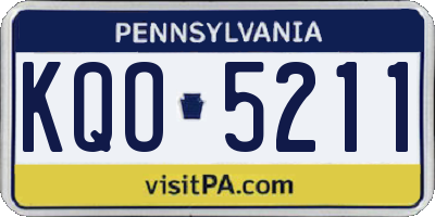 PA license plate KQO5211