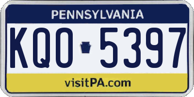 PA license plate KQO5397