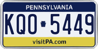 PA license plate KQO5449