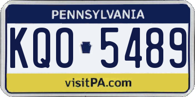 PA license plate KQO5489