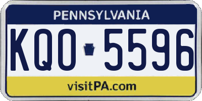 PA license plate KQO5596