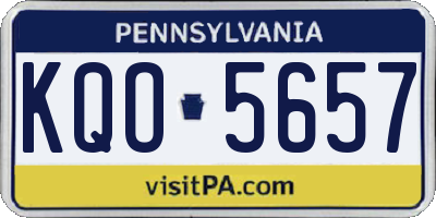 PA license plate KQO5657