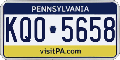 PA license plate KQO5658