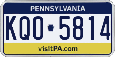 PA license plate KQO5814