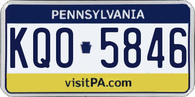 PA license plate KQO5846