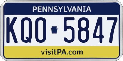 PA license plate KQO5847