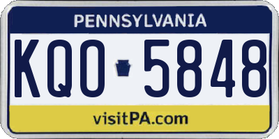 PA license plate KQO5848