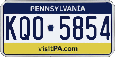 PA license plate KQO5854