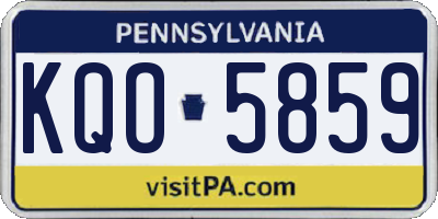 PA license plate KQO5859