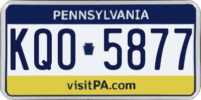 PA license plate KQO5877