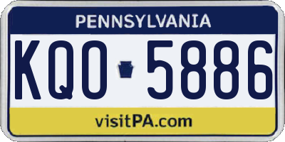 PA license plate KQO5886