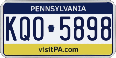 PA license plate KQO5898