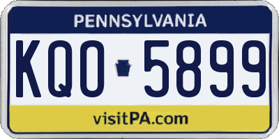 PA license plate KQO5899