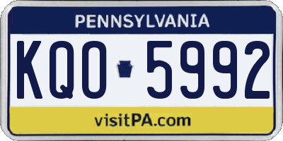 PA license plate KQO5992