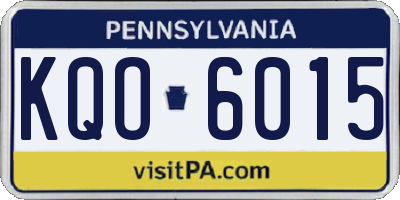 PA license plate KQO6015