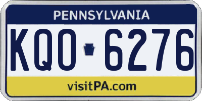 PA license plate KQO6276